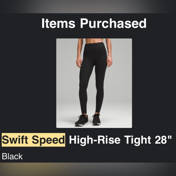 Lululemon Swift Speed High-Rise Tight 28" Size 4. Worn once. Excellent condition - Picture 14 of 14